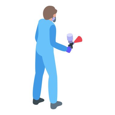 Servis boyacısı izometrik vektörü. Araba boyası. Çalışma kaplaması