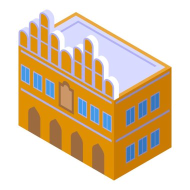 Simge izometrik vektörü oluşturuluyor. Kültür Cumhuriyeti. Çek Cumhuriyeti