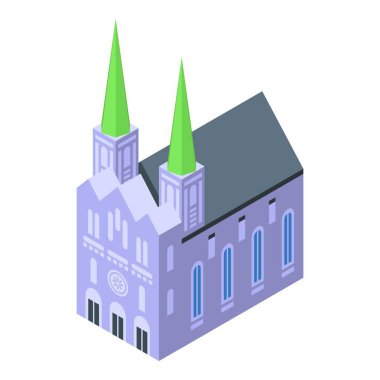 Prag Kalesi ikonu izometrik vektörü. Cumhuriyet simgesi. Doğa kültürü