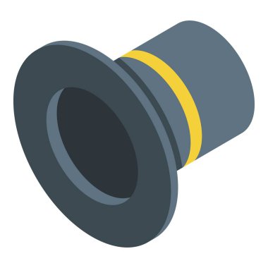 Üst sihirli şapka ikonu izometrik vektörü. En iyi sihirbaz. Eğlenceli bir sürpriz.