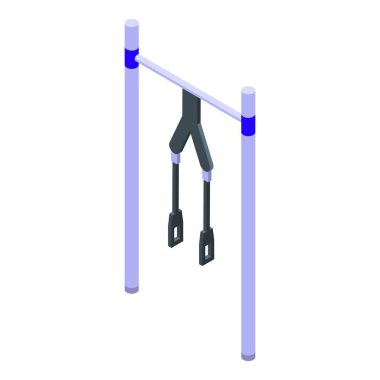 Egzersiz çubuğu izometrik vektörü. Sokak spor salonu. Spor Parkı