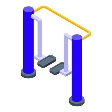 Bacak ekipmanı ikon izometrik vektörü çalıştırılıyor. Sokak çalışması. Spor Parkı