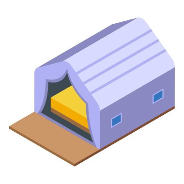 Bir yatak ikon izometrik vektörü. Doğa kampı. Modern Salon