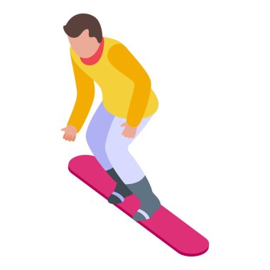 Snowboard çocuk ikon izometrik vektörü. Spor okulu. Aktif spor