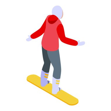 Snowboard takımı ikon izometrik vektörü. Spor okulu. Spor etkinliği