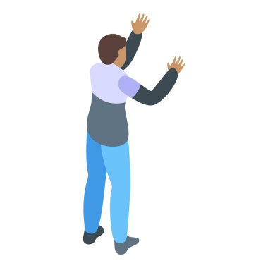 Erkek takım ikonu izometrik vektörü. Amigo kız. Güzel futbol.