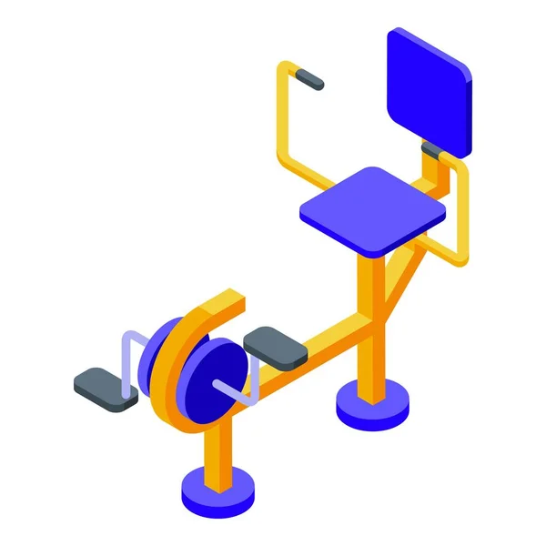 Workout exercise bike icon isometric vector. Street gym. Sport park