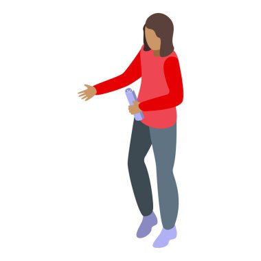 Tiyatro aktörü ikon izometrik vektörü. Tiyatro okulu. Yetenekli öğrenci.