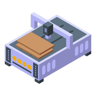 Mobilya imalatı ikon izometrik vektörü. Fabrika üretimi. İşçi yüklemesi