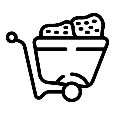 El arabası simgesi ana hat vektörü. Banka parası. Yatırım inşa ediliyor