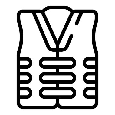 Deniz yelekleri ikonu ana hat vektörü. Spor yazı. Plaj kayağı