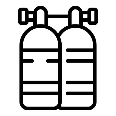 Oksijen balonu ikon ana hatları vektörü. Yaz kayağı. Su kayağı