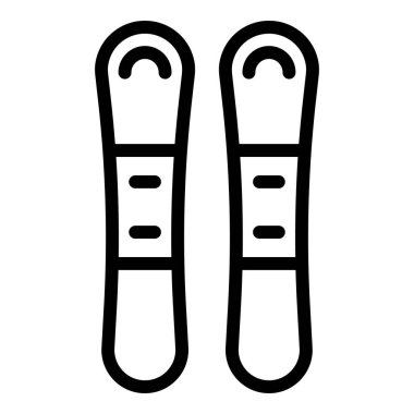 Su kayağı aracı simgesi ana hatlı vektör. Yaz sporu. Dalış tatili