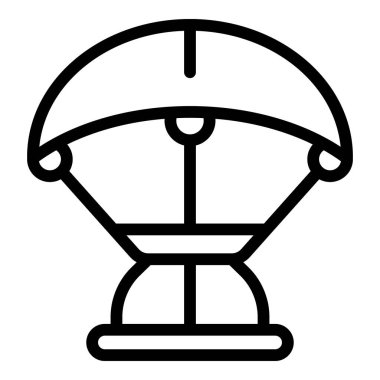 Uçurtma ikonu dış hat vektörü. Uçurtma tahtası. Rüzgar sporu