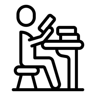 Okul masası ikonu ana hatlarını öğren. Çevrimiçi başarı. Çalışma sınıfı.