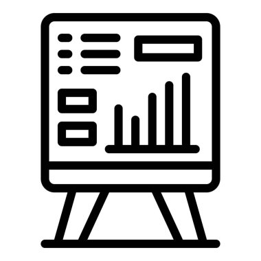 Seminer simgesi ana hatları vektörü. Online eğitim. Eğitim Eğitimi