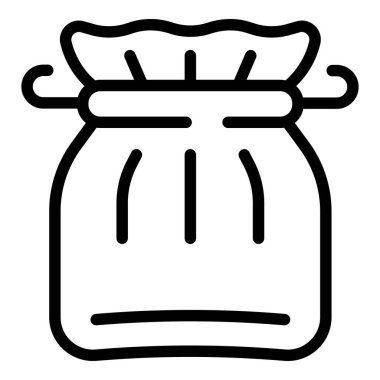 Steril torba ikonu ana hatları vektörü. Kulak pamuğu. Ağaç kulak kiri