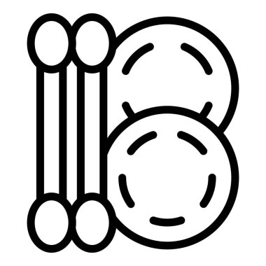 Steril örnek ikonu ana hatları vektörü. Pamuk kulak. Makyaj bakımı