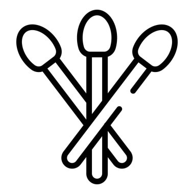 Temiz örnek ikonu ana hatları vektörü. Kulak pamuğu. Makyaj kulak kiri