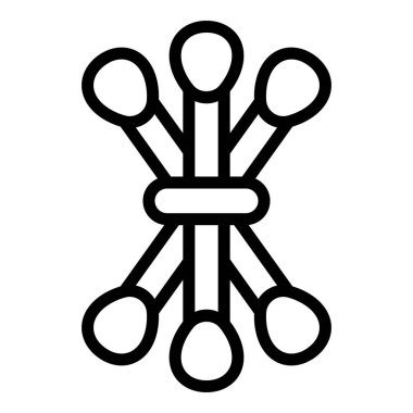 Pamuk örnekleri ikon ana hatlarını belirler. Tahta çubuğu. Plastik çubuk