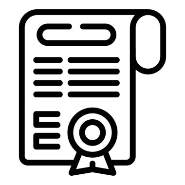 Eğitim diploması ikonu ana hatları vektörü. Çocuk eğitimi. Sağ salim dön.