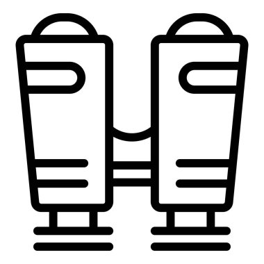 Futbol kampı dürbünleri ana hat vektörü. Spor maçı. Gol atışı.