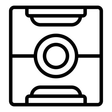 Futbol kampı ikonu ana hatları vektörü. Gol at. Eğitim ekibi.