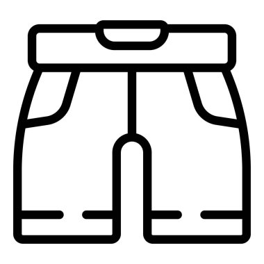 Futbol şortu ikon ana hat vektörü. Oyun oyunu. Futbol kampı.