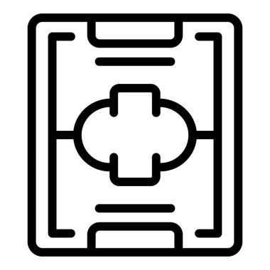 Spor kampı ikonu ana hatları vektörü. Futbol maçı. Stadyum