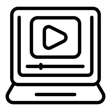 Video oyunu simgesi ana hatları vektörü. Çevrimiçi oyun. Pc konsolu