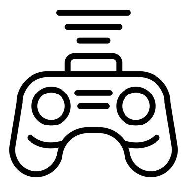 Kablosuz joystick ikonu ana hat vektörü. Çevrimiçi oyun. Pc konsolu