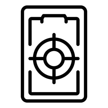 Telefon nişancısı ikon ana hatları vektörü. Çevrimiçi oyun. Cep telefonunu çal