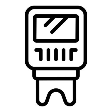 Çiftlik veri simgesi ana hatları vektörü. Tablet sistemi. Algılayıcı tesisi