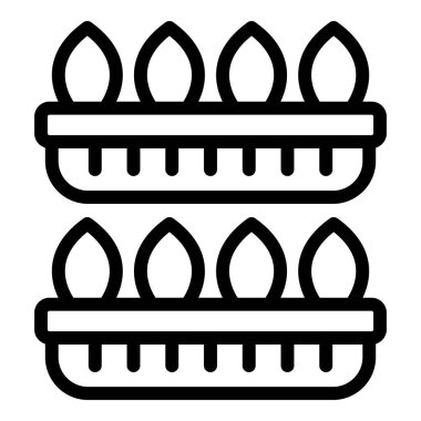 Dikey çiftlik ikonu ana hat vektörü. Yenilik sistemi. Algılayıcı tesisi