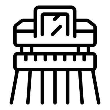 Akıllı çiftlik ikonu ana hat vektörü. Dijital çiftçi. Veri uygulaması
