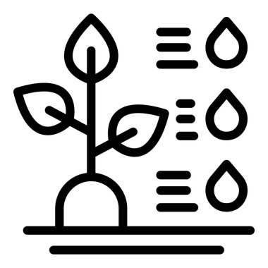 Su damlası bitki sensörü ikon ana hatları vektörü. Dijital gelecek. Dikey modern