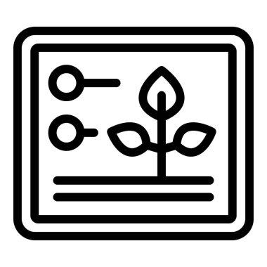 Tablet bitki kontrol ikonu ana hatları vektörü. Dijital gelecek. Gıda uygulaması