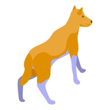 Safari köpek ikonu izometrik vektörü. Vahşi hayvan. Afrika yırtıcısı