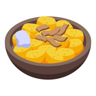 Belarus patates yemek ikonu izometrik vektörü. Seyahat yemeği. Turizm kültürü