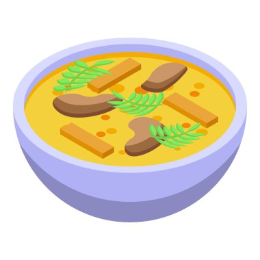 Ekvador fasulye çorbası ikonu izometrik vektörü. Tatil turizmi. Ülke seyahati