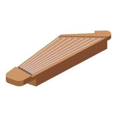 Kantele geleneksel ikon izometrik vektörü. Gusli müziği. Halk enstrümanı