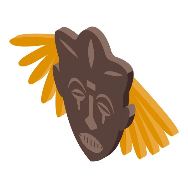 Republik Chad Stamm Maske Symbol Isometrischen Vektor Staatliche Welt Nationalpatriotisch — Stockvektor