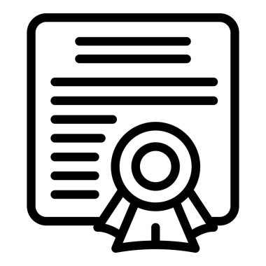 Okul diploması ikonu ana hatları vektörü. Çocuklar öğrenir. Öğretim monitörü