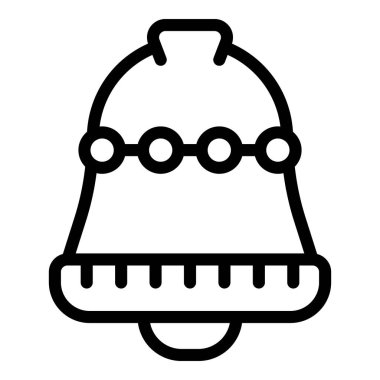 Okul zil ikonu ana hatları vektörü. Öğrenin çocuklar. Küçük çocuk.