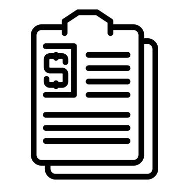 Para kağıt ikonu ana hatlı vektör. Vergi dairesi. Sahne Dijital
