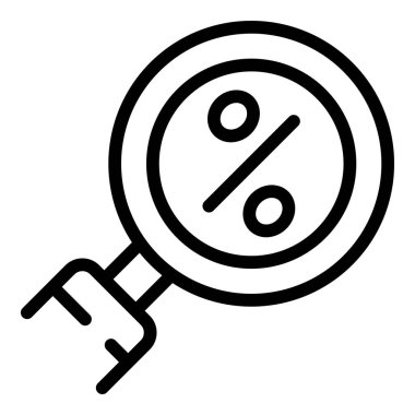 Çevrimiçi araştırma ikonu ana hatları vektörü. Gelir vergisi. Ajans işi