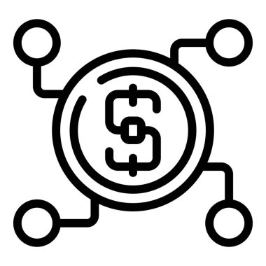 Kariyer parası ikonu ana hatları vektörü. Vergi dairesi. Vergi araştırması