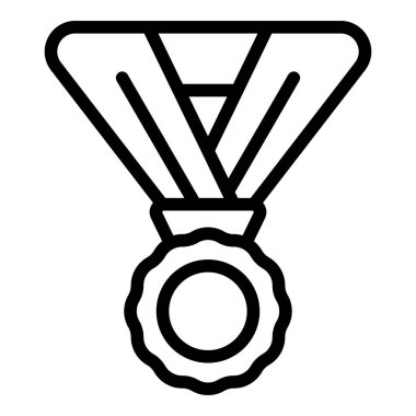 Altın madalya ikonu ana hat vektörü. Öğrenci kulübü. Üniversite insanları