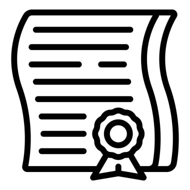 Okul diploması ikonu ana hatları vektörü. Kulüp öğrencisi. Edebiyat oku