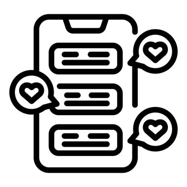 Akıllı telefon sohbet kulübü ikonu ana hatları vektörü. Kişi okuyucu. Grup öğrenmesi